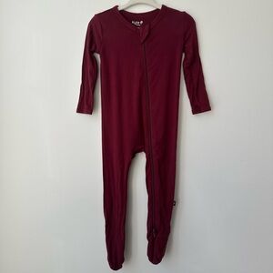 Kyte BABY Burgundy Zip Footie